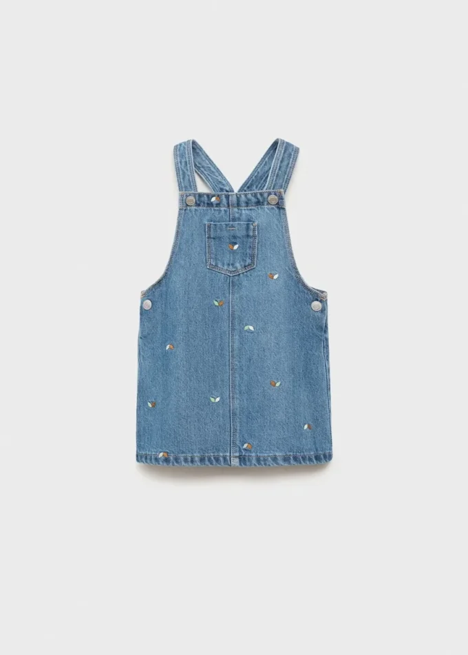 Besticktes Jeans-Kleid Besticktes Jeans-Kleid