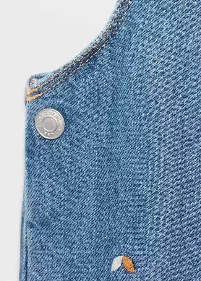 Besticktes Jeans-Kleid Besticktes Jeans-Kleid