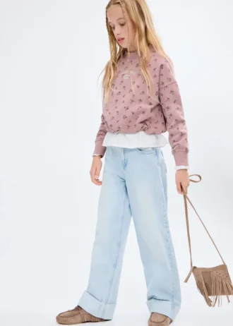 Besticktes Sweatshirt mit Blumenmuster