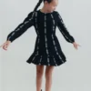 Besticktes Volantkleid