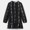Besticktes Volantkleid