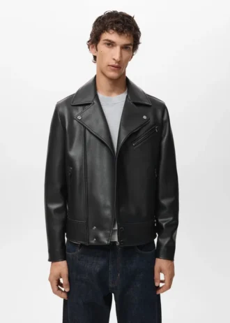 Bikerjacke aus Kunstleder