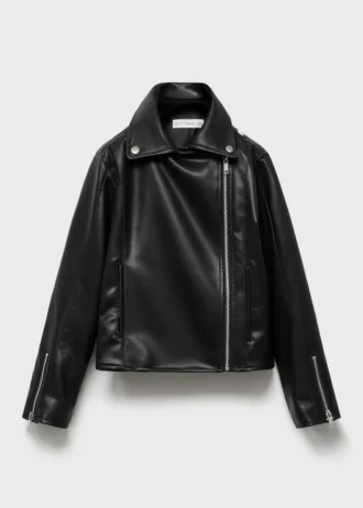 Bikerjacke in Lederoptik