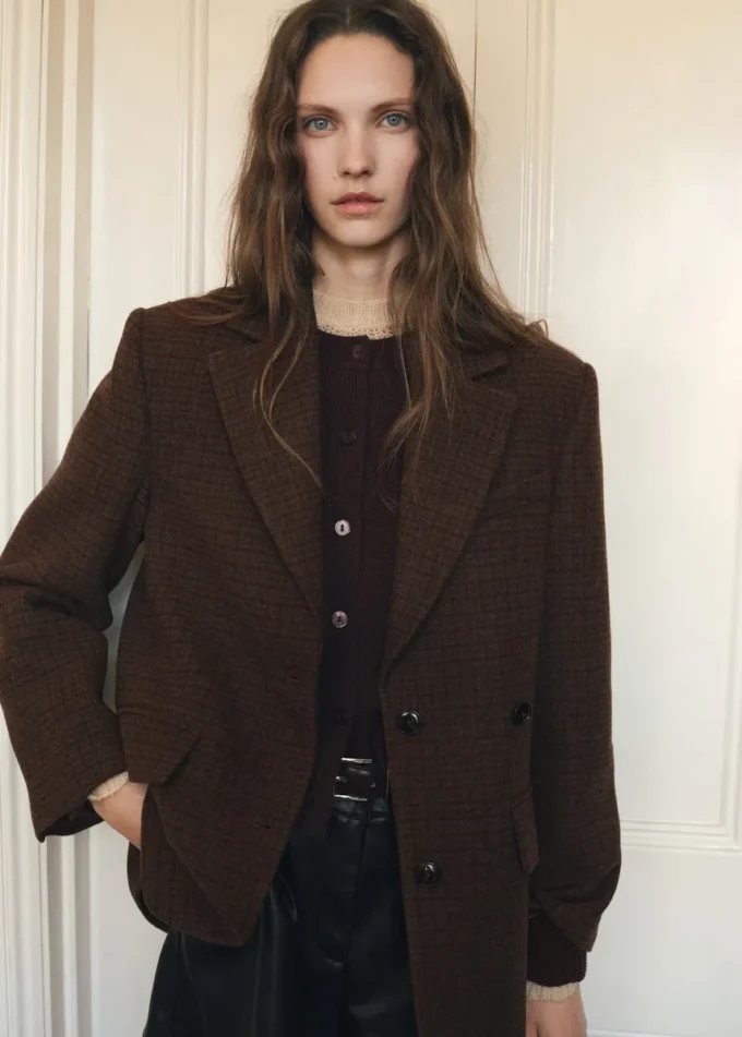 Blazer aus Wolle mit Mikro-Hahnentrittmuster Blazer aus Wolle mit Mikro-Hahnentrittmuster