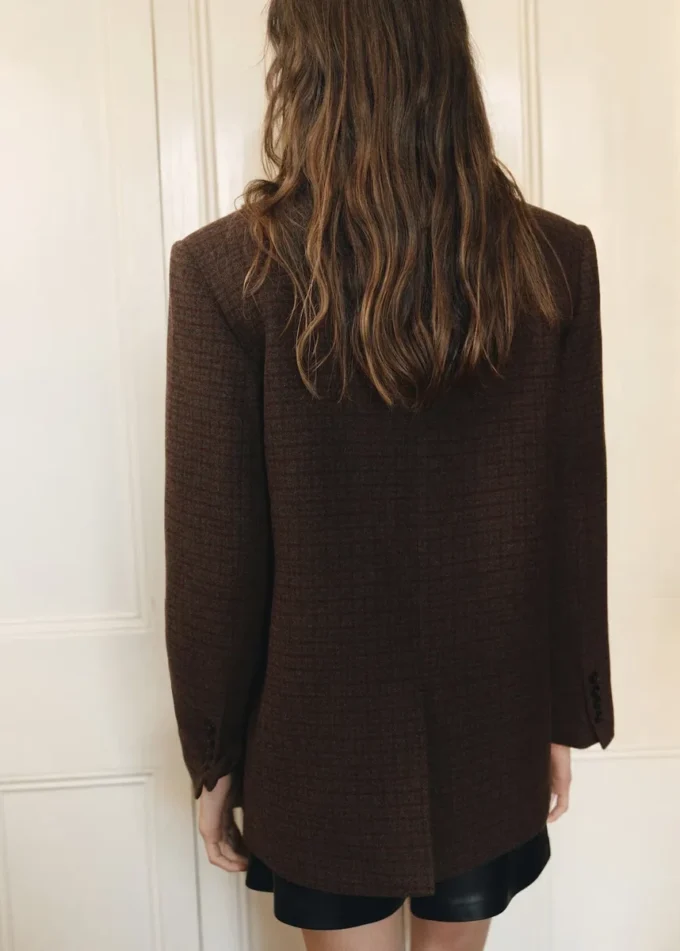 Blazer aus Wolle mit Mikro-Hahnentrittmuster Blazer aus Wolle mit Mikro-Hahnentrittmuster