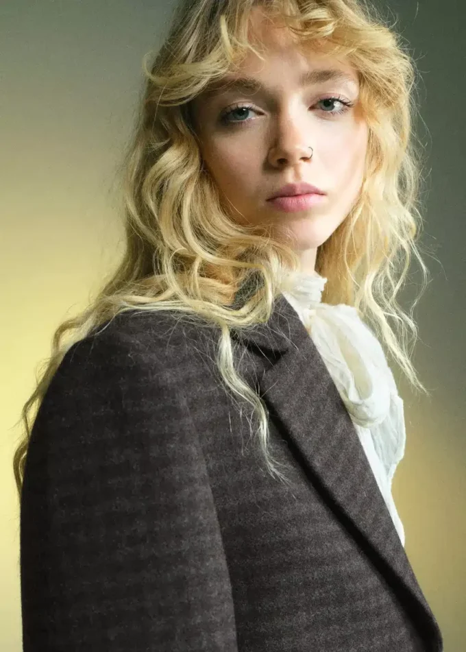 Blazer aus Wolle mit Mikro-Hahnentrittmuster Blazer aus Wolle mit Mikro-Hahnentrittmuster