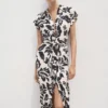 Blumendruck-Kleid im Hemdstil