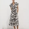 Blumendruck-Kleid im Hemdstil