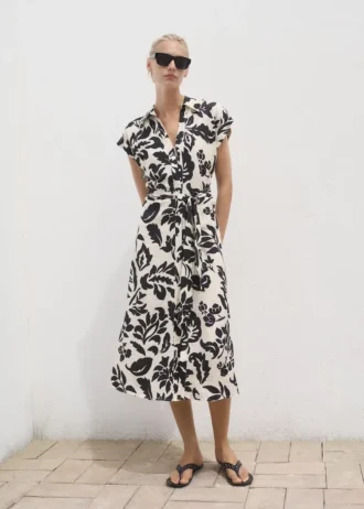 Blumendruck-Kleid im Hemdstil