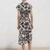 Blumendruck-Kleid im Hemdstil