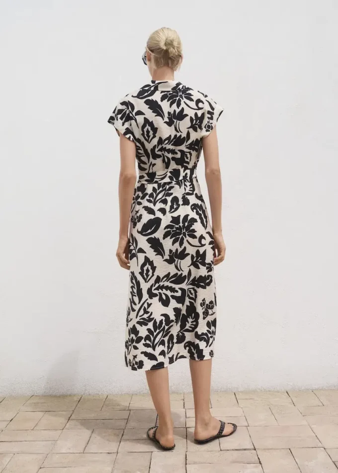 Blumendruck-Kleid im Hemdstil