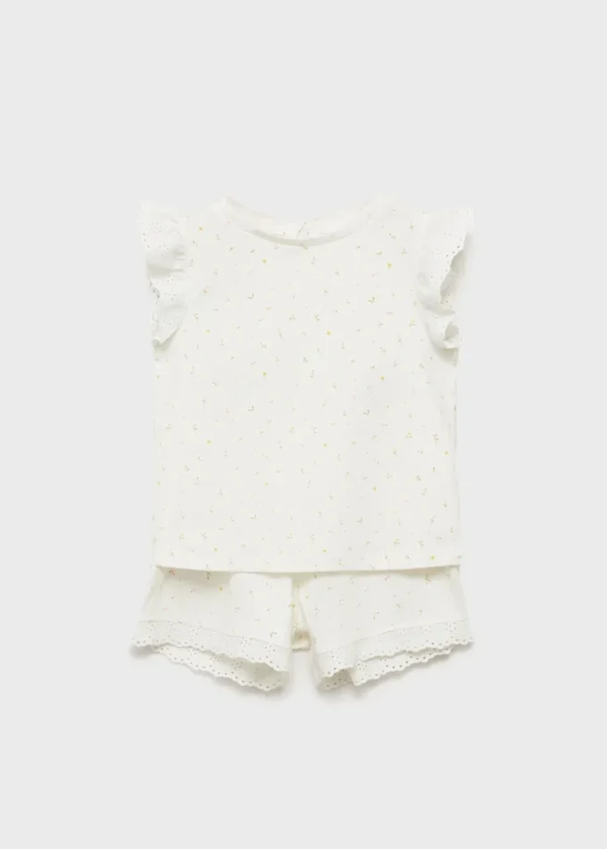 Blumiger Baumwollpyjama Blumiger Baumwollpyjama