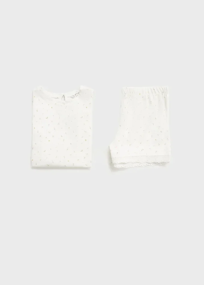 Blumiger Baumwollpyjama Blumiger Baumwollpyjama