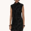 Blumiges Jacquard-Foulard-Kleid