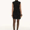 Blumiges Jacquard-Foulard-Kleid