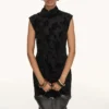 Blumiges Jacquard-Foulard-Kleid