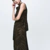 Bluse mit Animal-Print und drapiertem Kragen Bluse mit Animal-Print und drapiertem Kragen