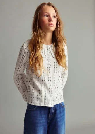 Bluse mit Babydoll-Kragen Bluse mit Babydoll-Kragen