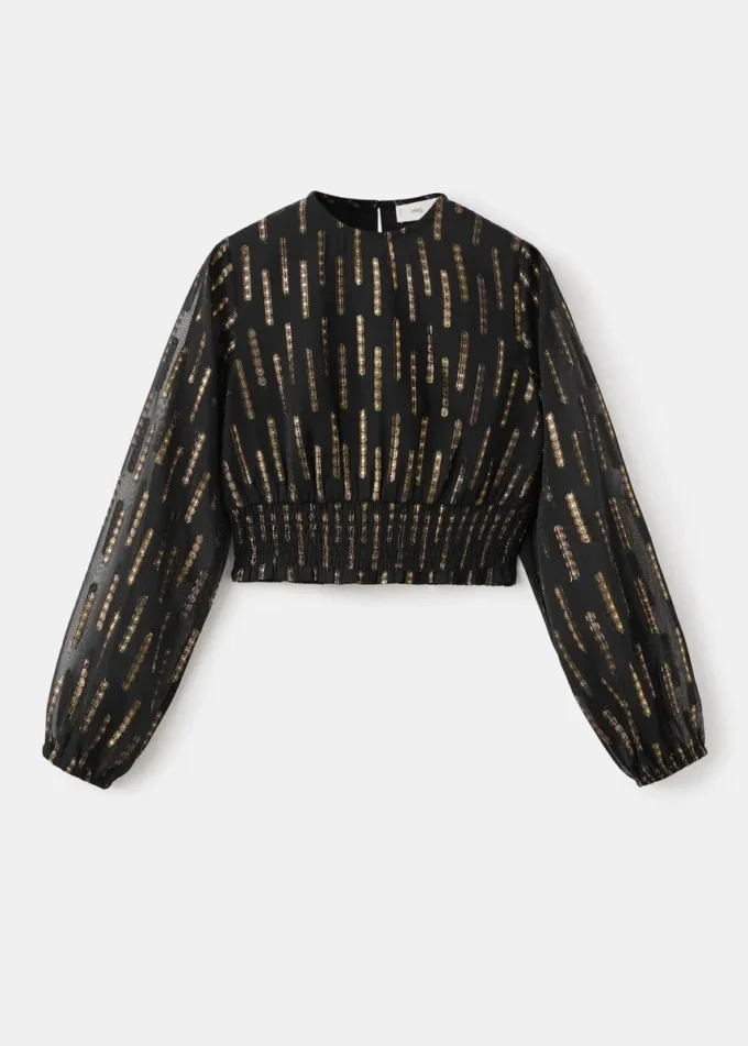 Bluse mit Lurex-Details