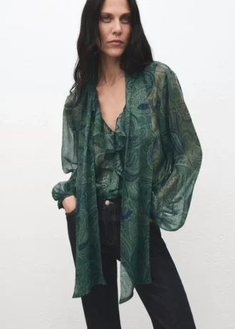 Bluse mit Paisley-Print und Foulard