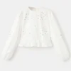 Bluse mit Perlenstickerei Bluse mit Perlenstickerei