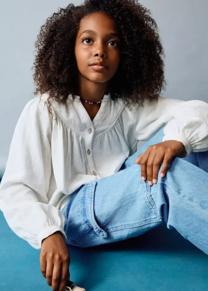 Bluse mit Puffärmeln