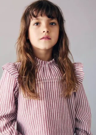 Bluse mit Rüschen und Streifenmuster