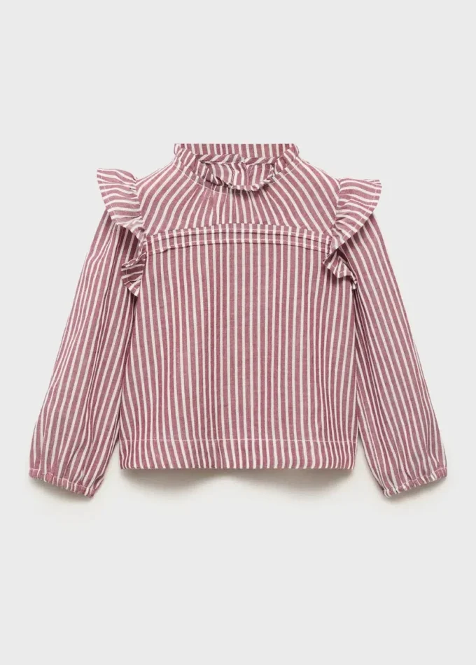 Bluse mit Rüschen und Streifenmuster Bluse mit Rüschen und Streifenmuster
