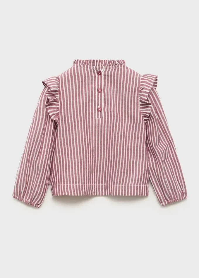 Bluse mit Rüschen und Streifenmuster Bluse mit Rüschen und Streifenmuster