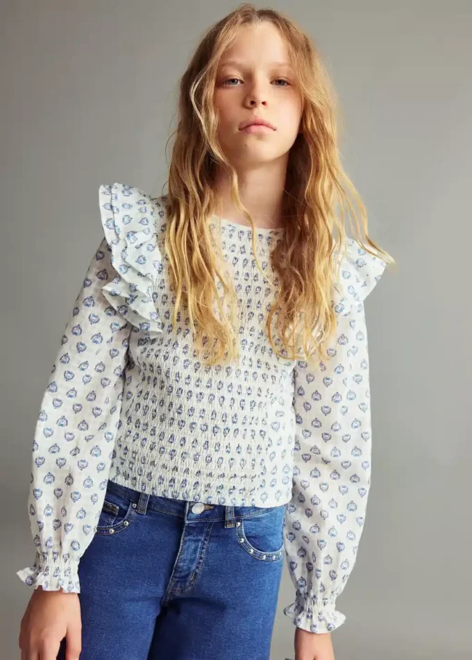Bluse mit Rüschenprint Bluse mit Rüschenprint