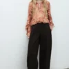 Bluse mit Rüschenprint