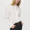 Bluse mit Spitzenbesatz