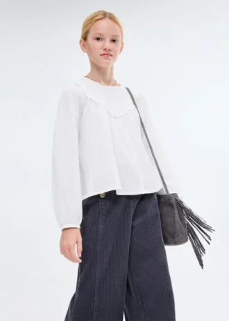 Bluse mit Spitzenbesatz Bluse mit Spitzenbesatz