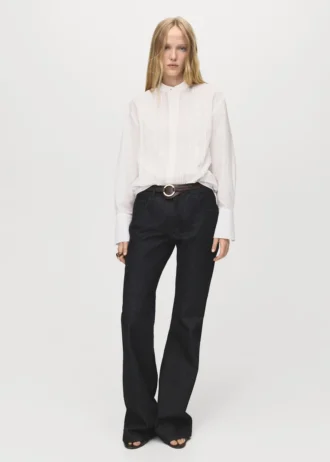 Bluse mit Spitzenbesatz