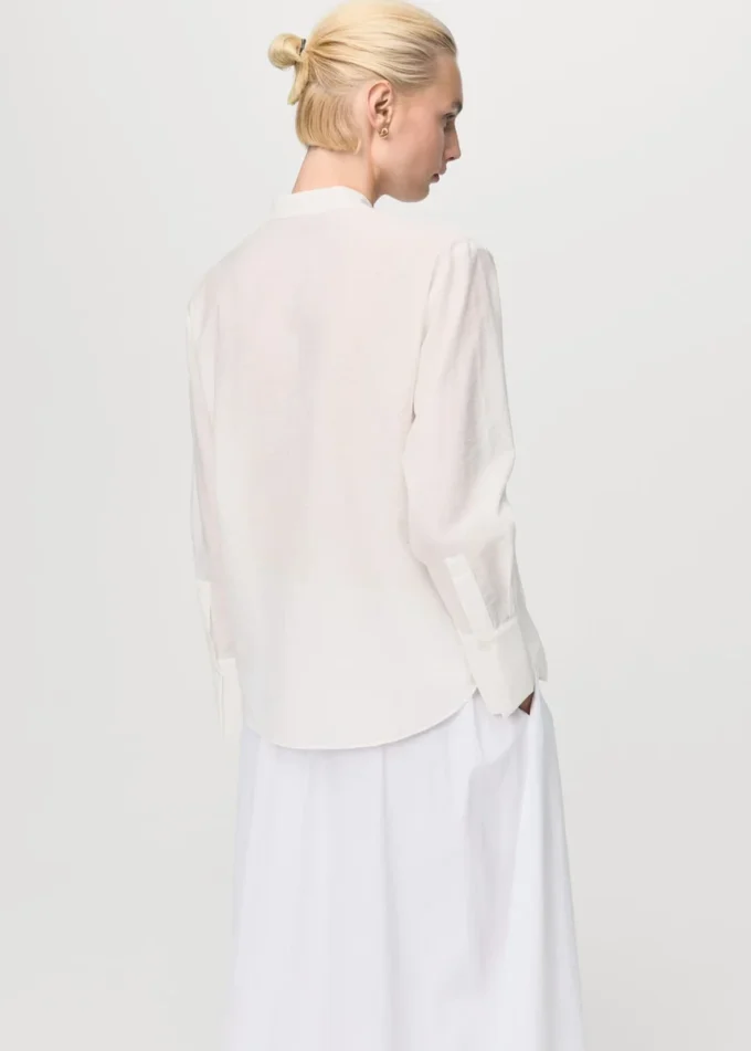 Bluse mit Spitzenbesatz