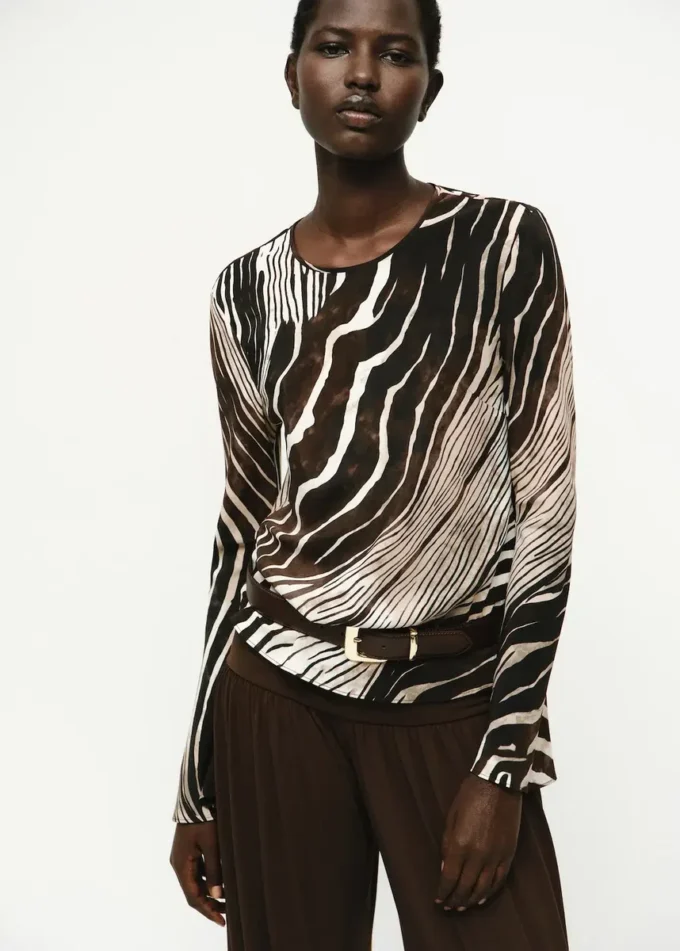 Bluse mit Zebradruck