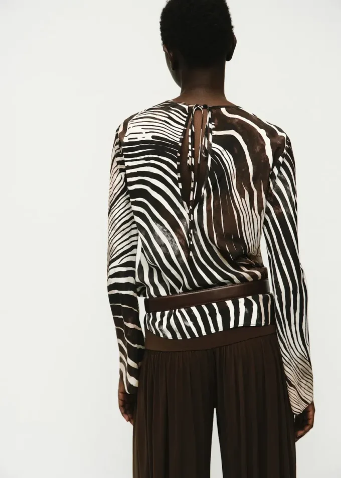Bluse mit Zebradruck