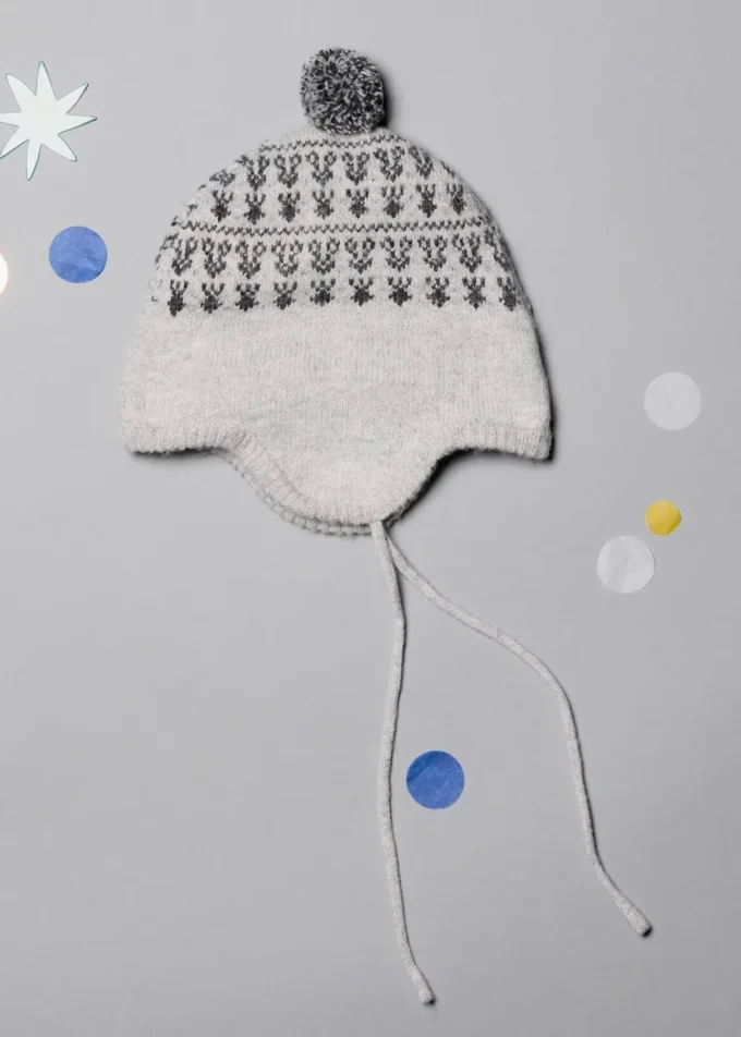 Bobble-Mütze mit Jacquard-Muster Bobble-Mütze mit Jacquard-Muster