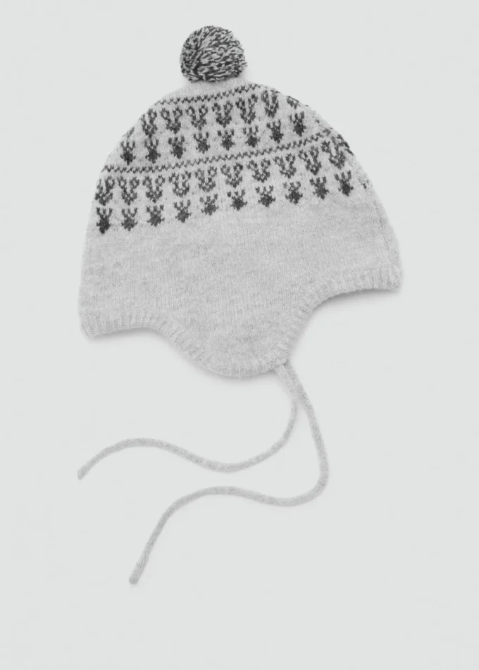 Bobble-Mütze mit Jacquard-Muster Bobble-Mütze mit Jacquard-Muster
