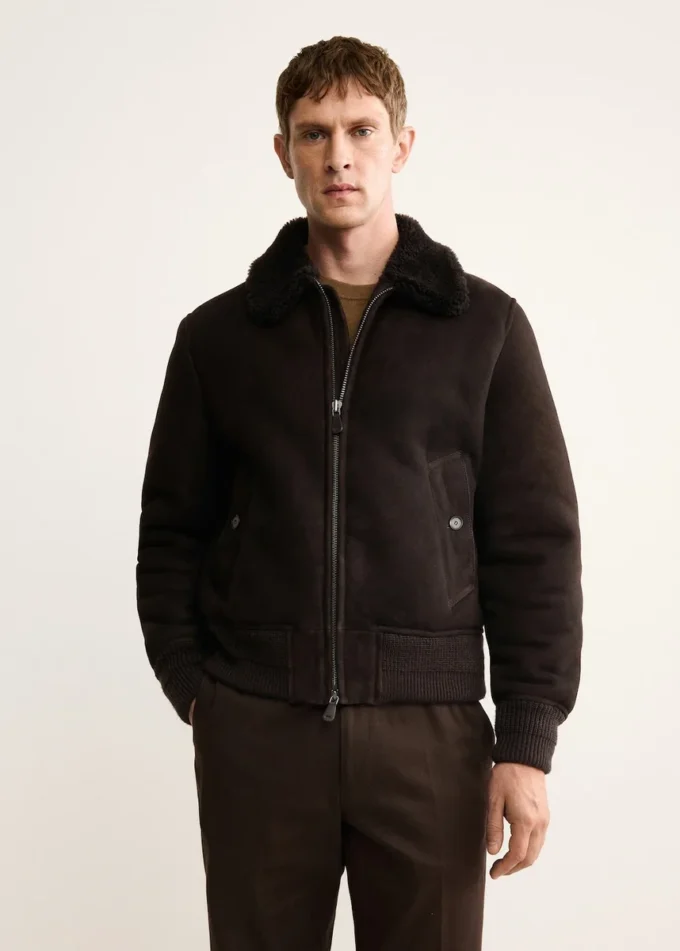 Bomberjacke aus 100 % Wildleder Bomberjacke aus 100 % Wildleder
