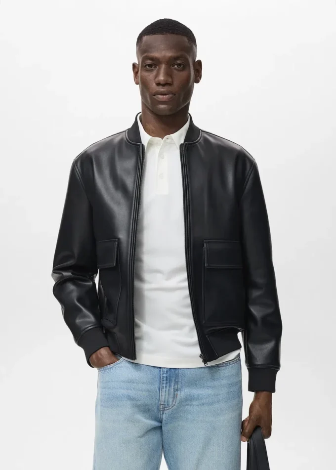 Bomberjacke aus Kunstleder Bomberjacke aus Kunstleder