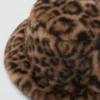 Bucket Hat aus Leoparden-Kunstfell