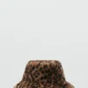 Bucket Hat aus Leoparden-Kunstfell