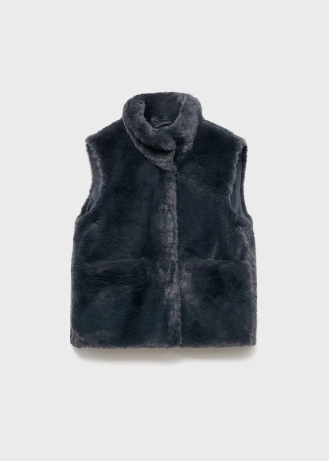 Cape-Weste mit Felloptik Cape-Weste mit Felloptik