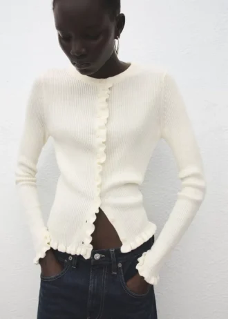 Cardigan mit Wellenkante