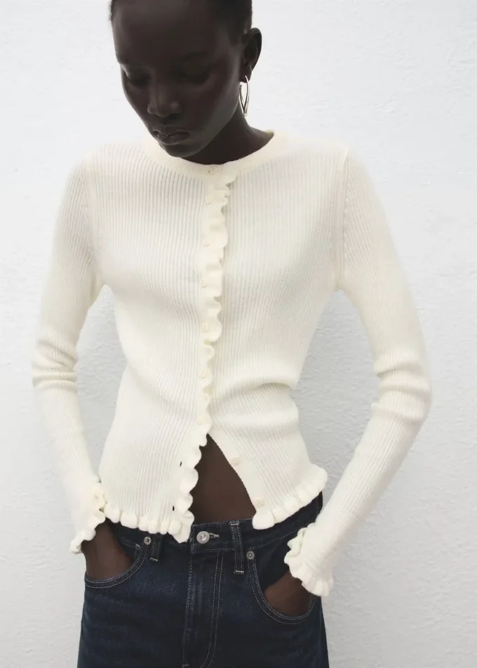 Cardigan mit Wellenkante Cardigan mit Wellenkante