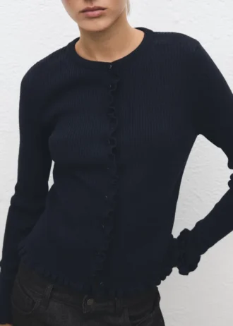 Cardigan mit Wellenkante