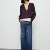 Chiffonbluse mit Schleifenausschnitt