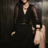 Chiffonkleid mit Puffärmeln Chiffonkleid mit Puffärmeln