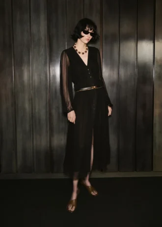 Chiffonkleid mit Puffärmeln